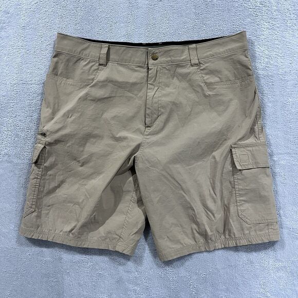 Orvis Tech Cargo Shorts Mens 40 Beige‎ Nylon Fishing Camping Backpacking - Picture 1 of 11